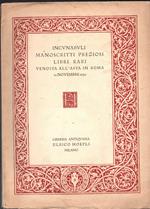 Incunabuli Manoscritti preziosi Libri rari Vendita all'asta in Roma il 12 novembre 1932