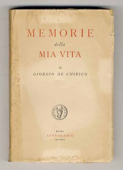 Memorie della mia vita - Giorgio De Chirico - copertina