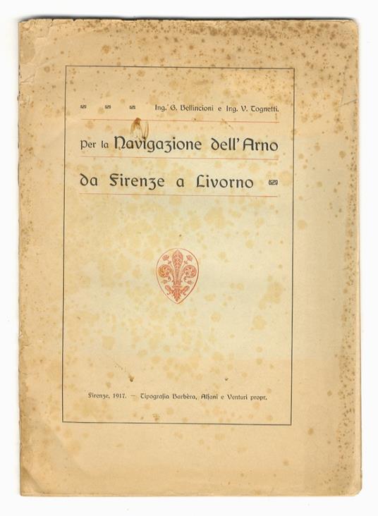 Per la navigazione dell'Arno da Firenze a Livorno - copertina