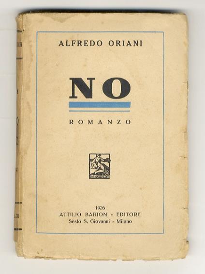 No. Romanzo - Alfredo Oriani - copertina