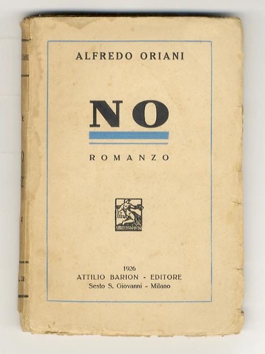 No. Romanzo - Alfredo Oriani - copertina
