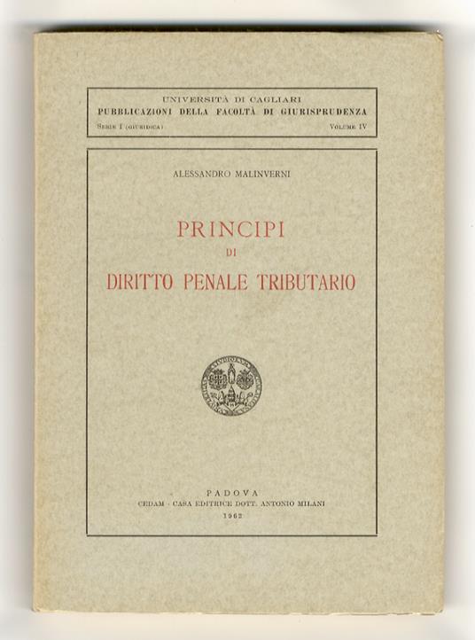 Principi di diritto penale tributario - Alessandro Malinverni - copertina