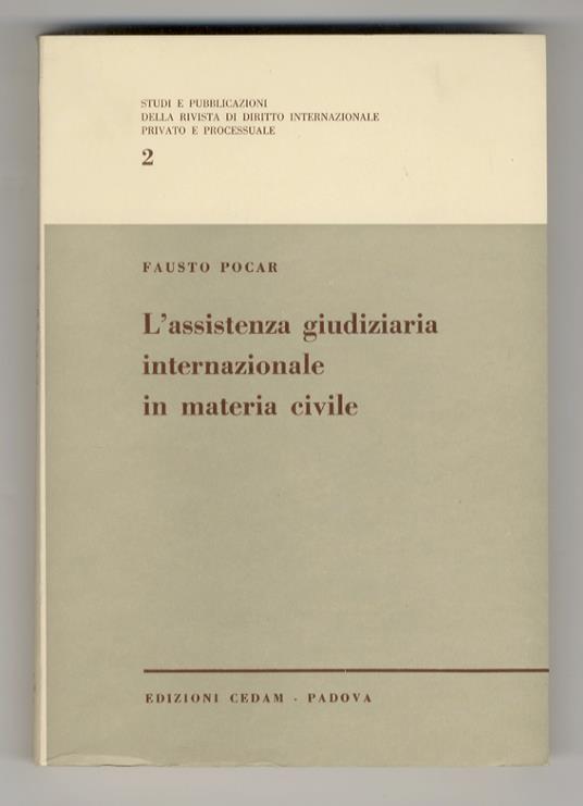 L' assistenza giudiziaria internazionale in materia civile - Fausto Pocar - copertina