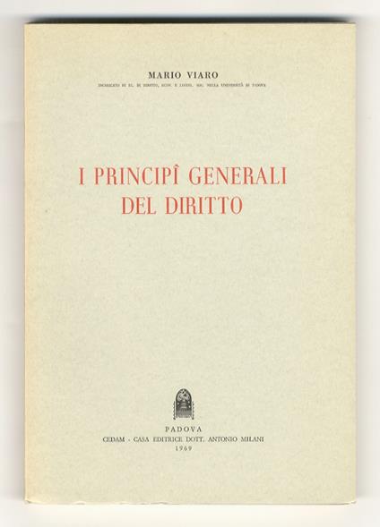 I principî generali del diritto - Mario Viaro - copertina