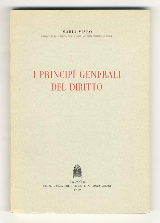I principî generali del diritto - Mario Viaro - copertina