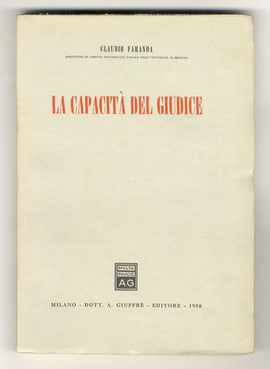 capacità del Giudice - Claudio Faranda - copertina
