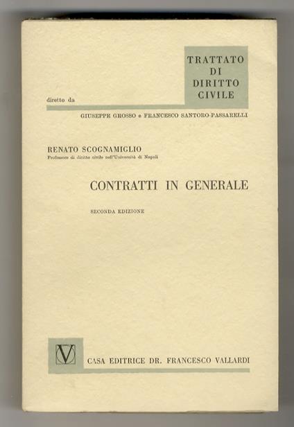Contratti in generale. Seconda edizione - Renato Scognamiglio - copertina
