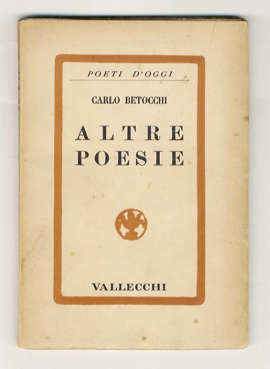 Altre poesie - Carlo Betocchi - copertina