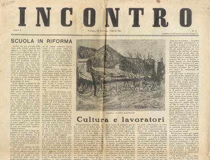 Incontro. Anno I. N. 2. Firenze, 25 febbraio 1940 - copertina