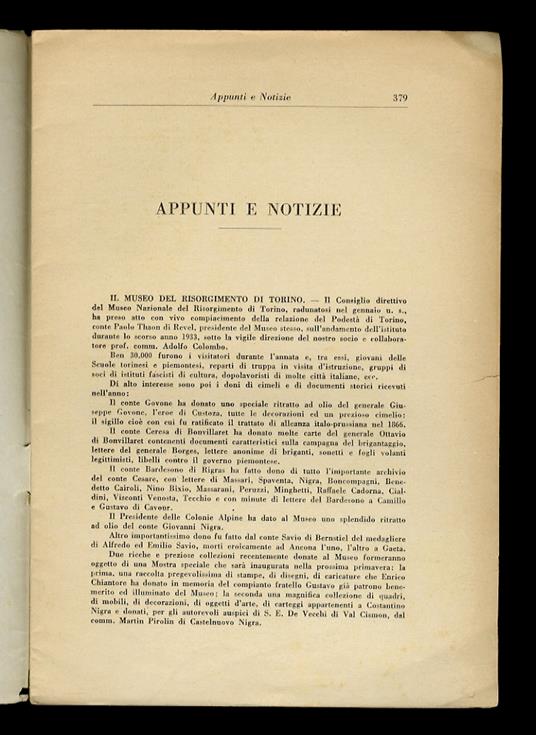 Miscellanea di giornali del Risorgimento. (Si tratta dell'elenco di 207 giornali dall'epoca napoleonica al 1870, nella Biblioteca del Risorgimento in Milano) - copertina