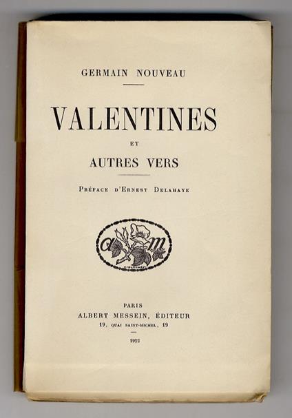 Valentines et autres vers. Préface d'Ernest Delahaye - copertina