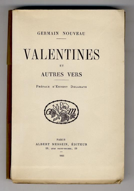 Valentines et autres vers. Préface d'Ernest Delahaye - copertina
