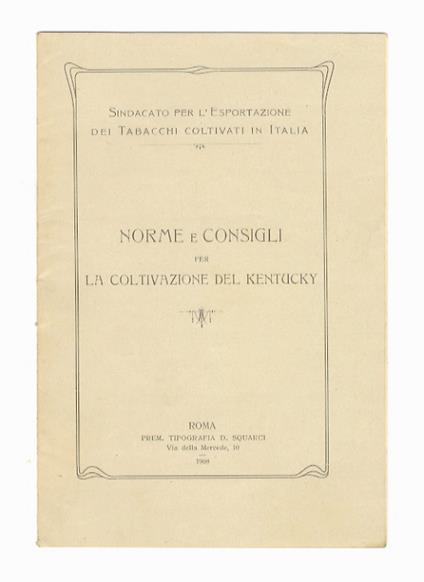 Norme e consigli per la coltivazione del Kentucky - copertina