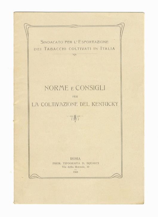 Norme e consigli per la coltivazione del Kentucky - copertina
