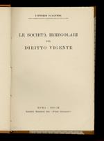 Le società irregolari nel diritto vigente