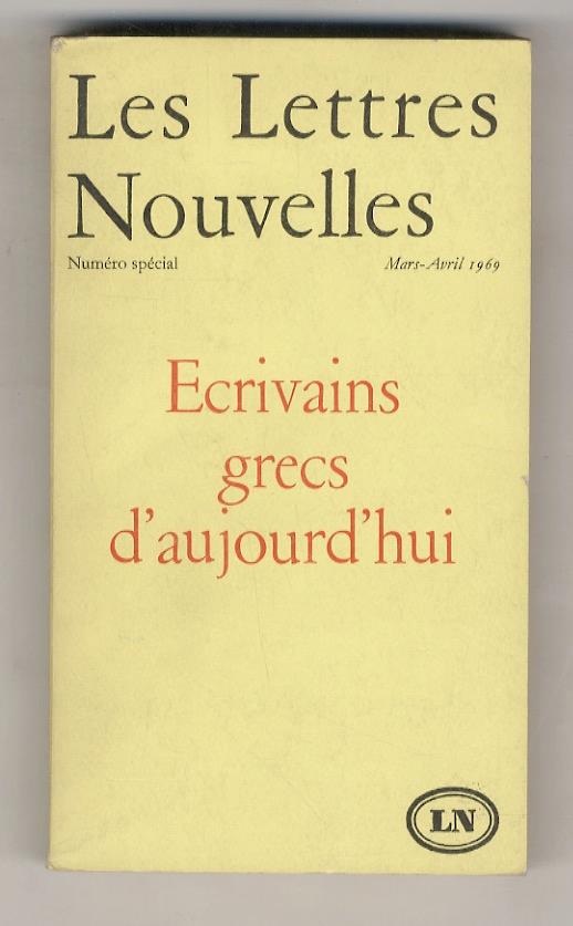 Ecrivains grecs d'aujourd'hui. Numéro spécial de "Les Lettres Nouvelles" - copertina