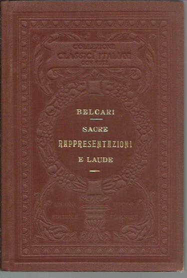 Sacre rappresentazioni e Laude - Feo Belcari - copertina