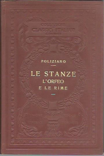 Le Stanze, L'Orfeo e le Rime - Angelo Poliziano - copertina
