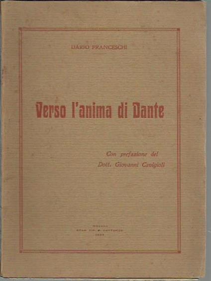 Verso l'anima di Dante - Dario Franceschi - copertina