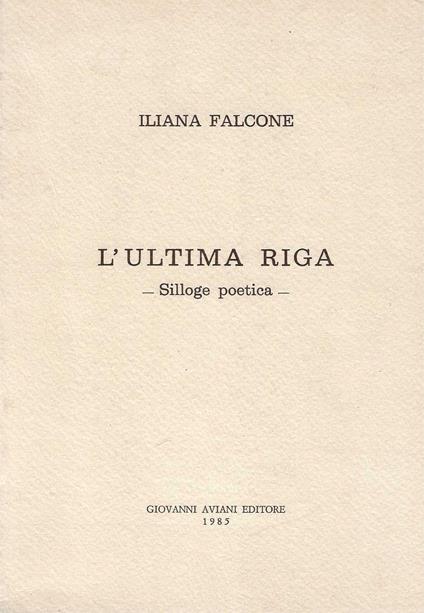 L' Ultima Riga _ Silloge Poetica _ - copertina