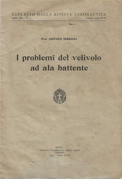 I problemi del velivolo ad ala battente - copertina