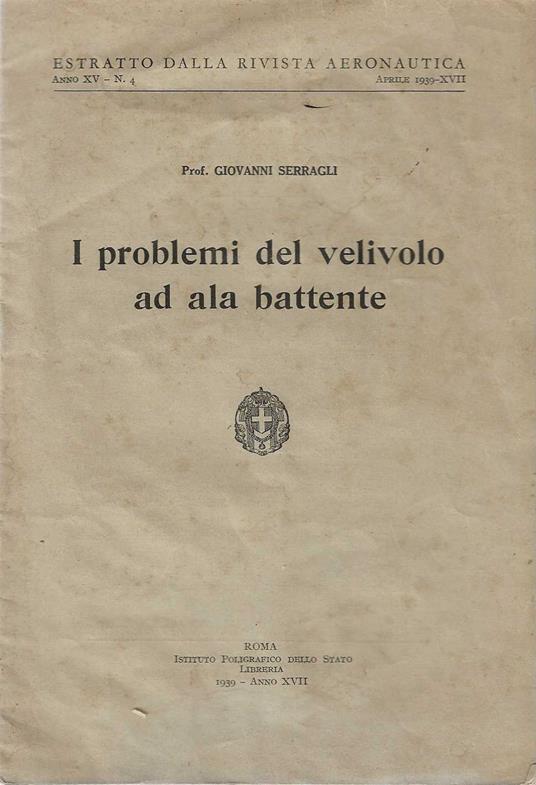 I problemi del velivolo ad ala battente - copertina