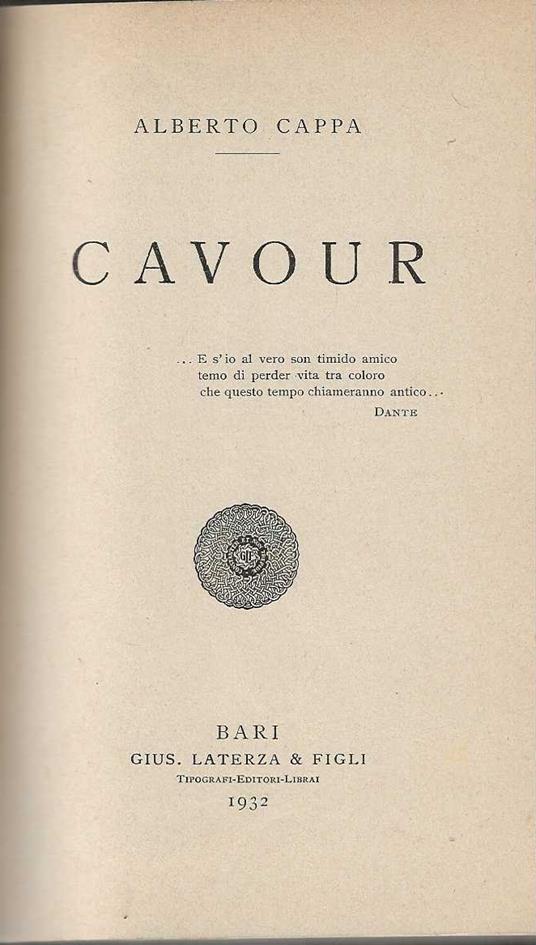 Cavour - Alberto Cappa - copertina