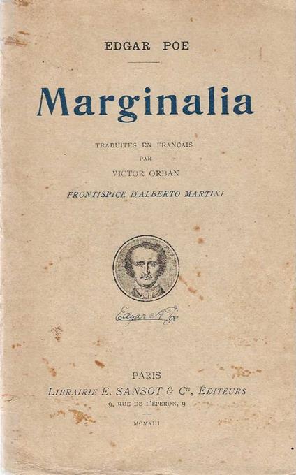 Marginalia - Edgar Allan Poe - copertina