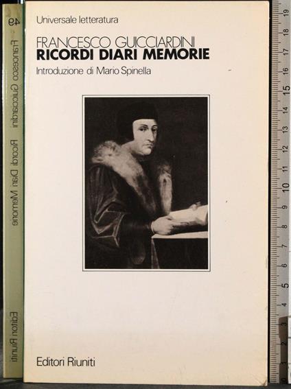 Ricordi diari memorie - Francesco Guicciardini - copertina
