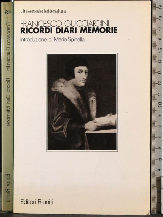 Ricordi diari memorie - Francesco Guicciardini - copertina