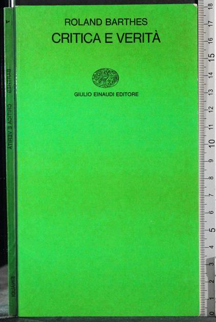 Critica e verità - Roland Barthes - copertina