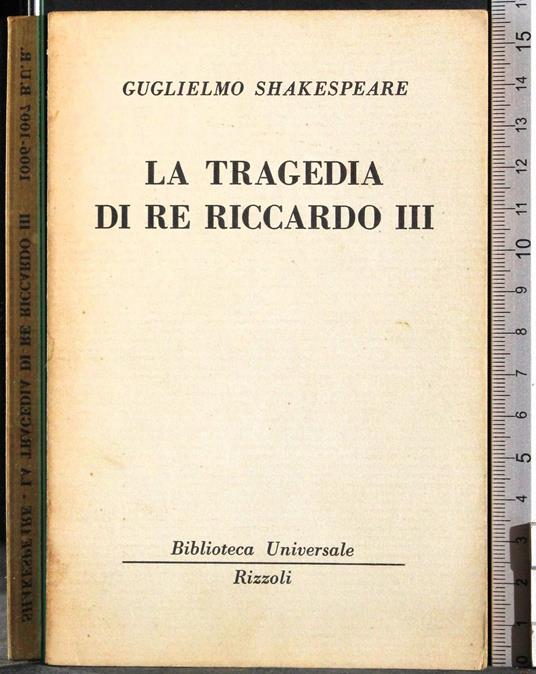 tragedia di re Riccardo III - William Shakespeare - copertina