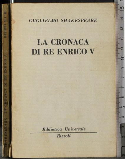 cronaca di re Enrico V - William Shakespeare - copertina