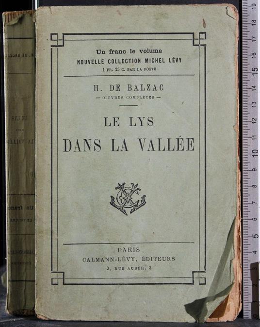 Le lys dans la vallee - copertina