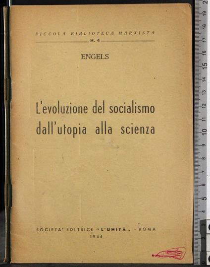 L' evoluzione del socialismo dall'utopia alla scienza - Friedrich Engels - copertina