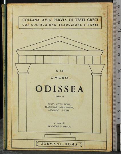 Odissea. Libro VI. N 19 - Omero - copertina