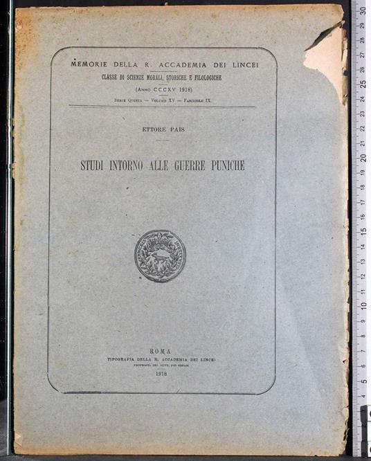Studi intorno alle guerre puniche - Ettore Pais - copertina