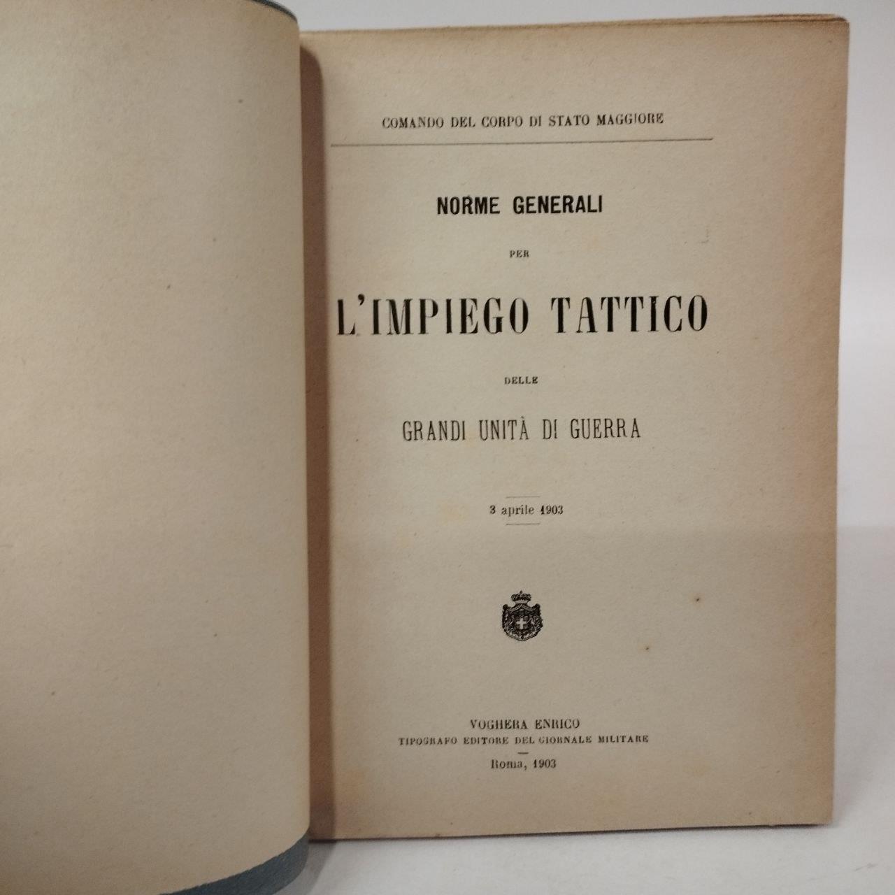 Norme generali per l'impiego tattico delle grandi unità di guerra