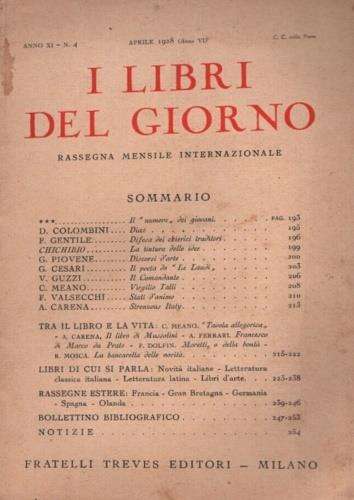 I Libri del Giorno. Anno XI. Rassegna mensile internazional - copertina