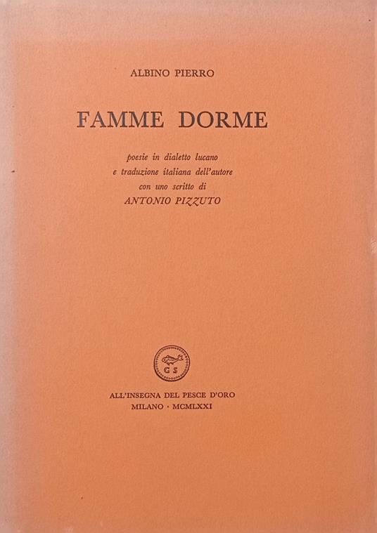 Famme dorme - Albino Pierro - copertina