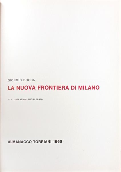nuova frontiera di Milano - Giorgio Bocca - copertina