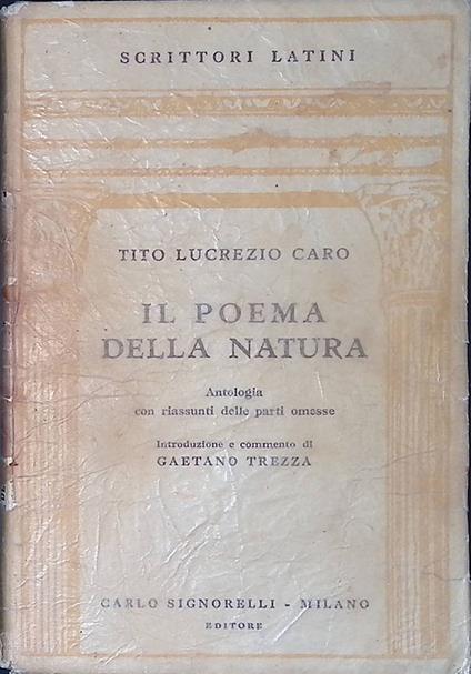 Il poema della natura - Tito Lucrezio Caro - copertina
