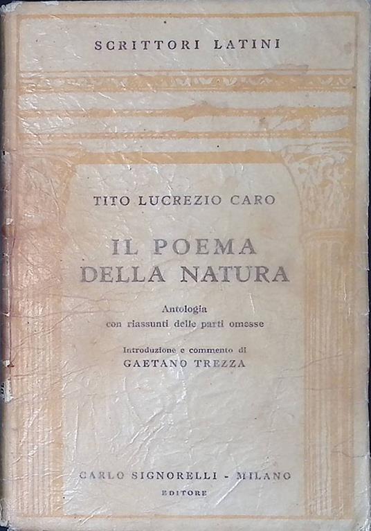 Il poema della natura - Tito Lucrezio Caro - copertina