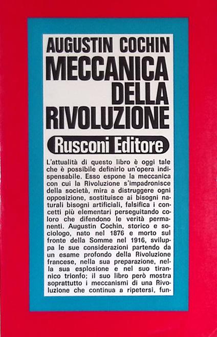 Meccanica della rivoluzione - Augustin Cochin - copertina