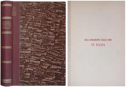 Dell'andamento delle cose in Italia. Rivelazioni, memorie e riflessioni del Colonnello Luigi Pianciani - copertina