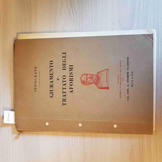 Giuramento E Trattato Degli Aforismi - Ippocrate - copertina