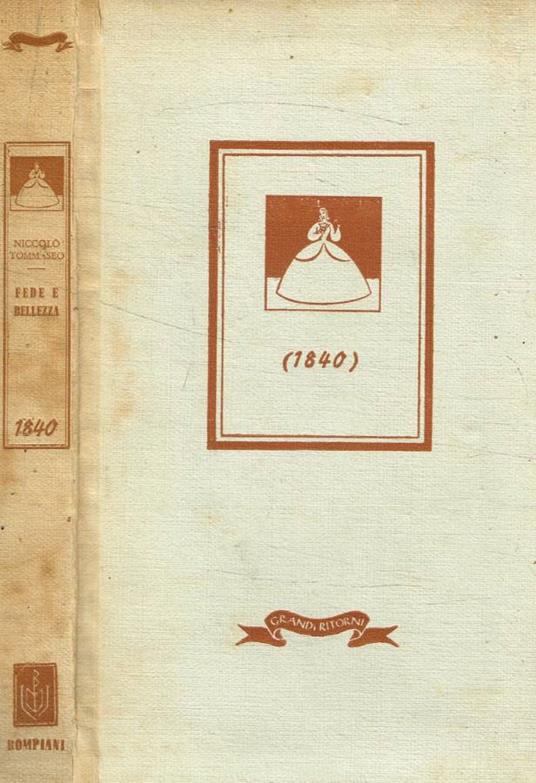 Fede e bellezza 1840 - Niccolò Tommaseo - copertina