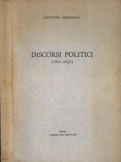 Discorsi politici - Giovanni Amendola - copertina