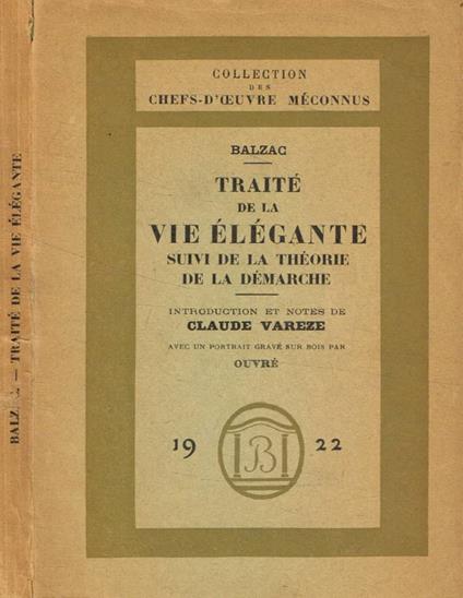 Traité de la vie élégante suivi de la Théorie de la démarche - Honoré de Balzac - copertina