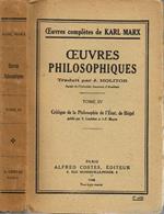 Oeuvres Philosophiques traduit par J. Molitor - Critique de la Philosophie de l'Etat, de Hégel